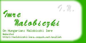 imre malobiczki business card